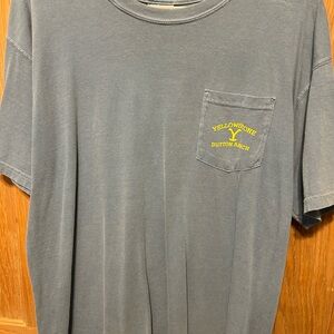 Comfort Colors Gray Short Sleeve Tee with Yellow Pocket Design